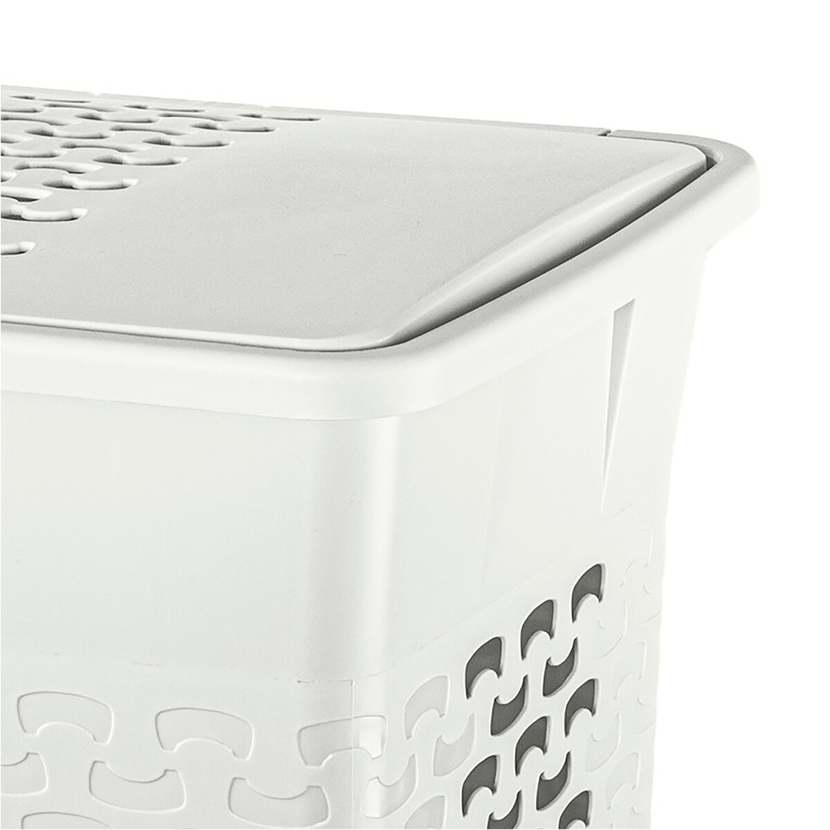 Kosz Na Pranie Bieliznę Wolnostojący Łazienkowy 55 L Biały