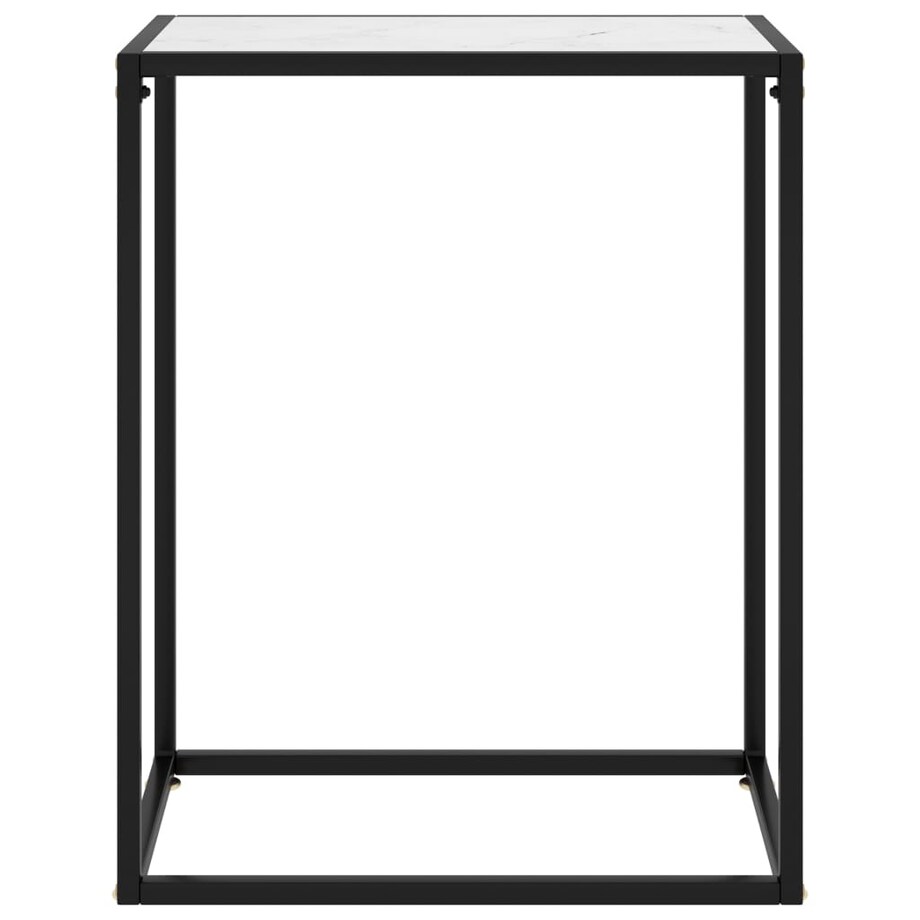 vidaXL Stolik konsolowy, biały, 60x35x75 cm, szkło hartowane