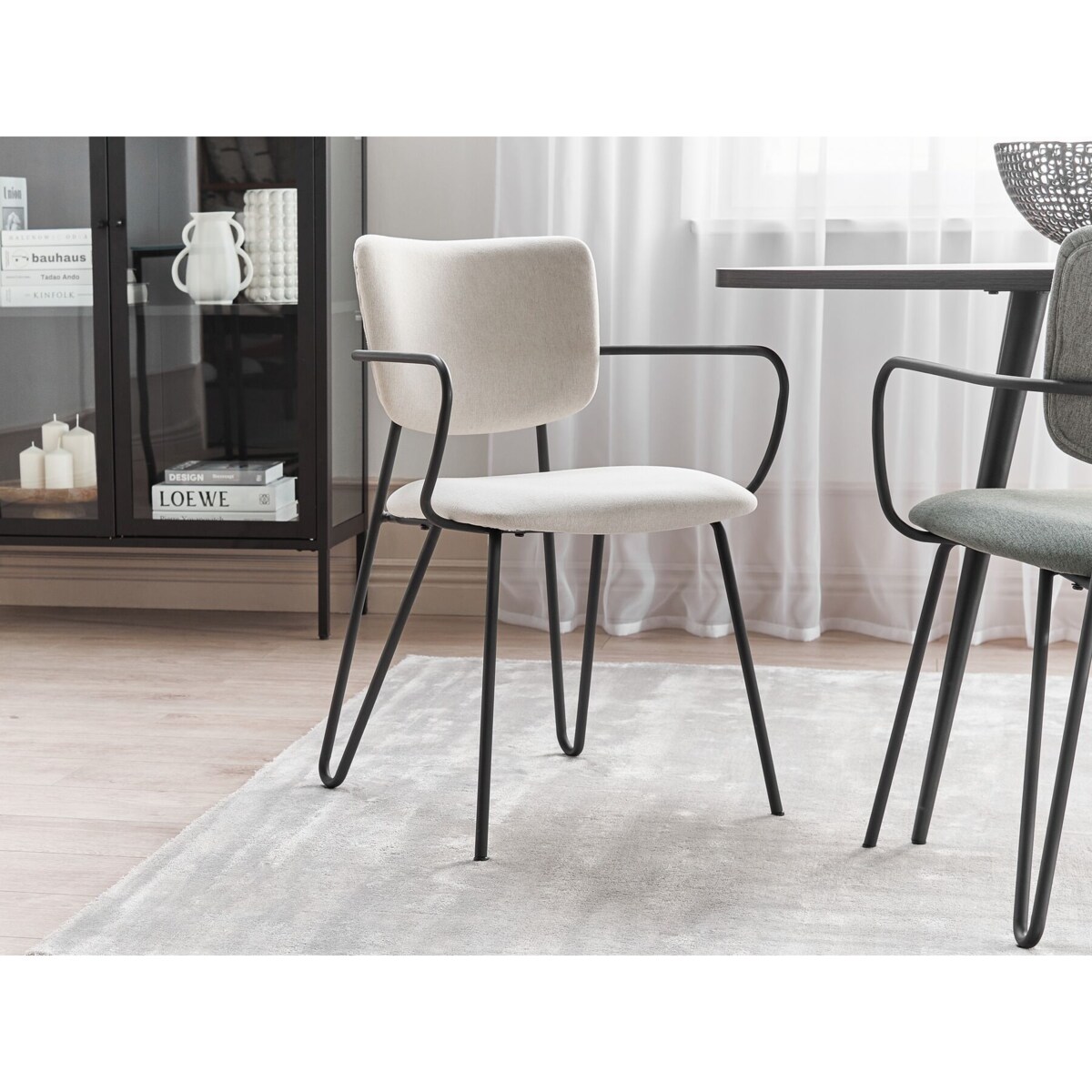 2 krzesła do jadalni kremowe ELKO