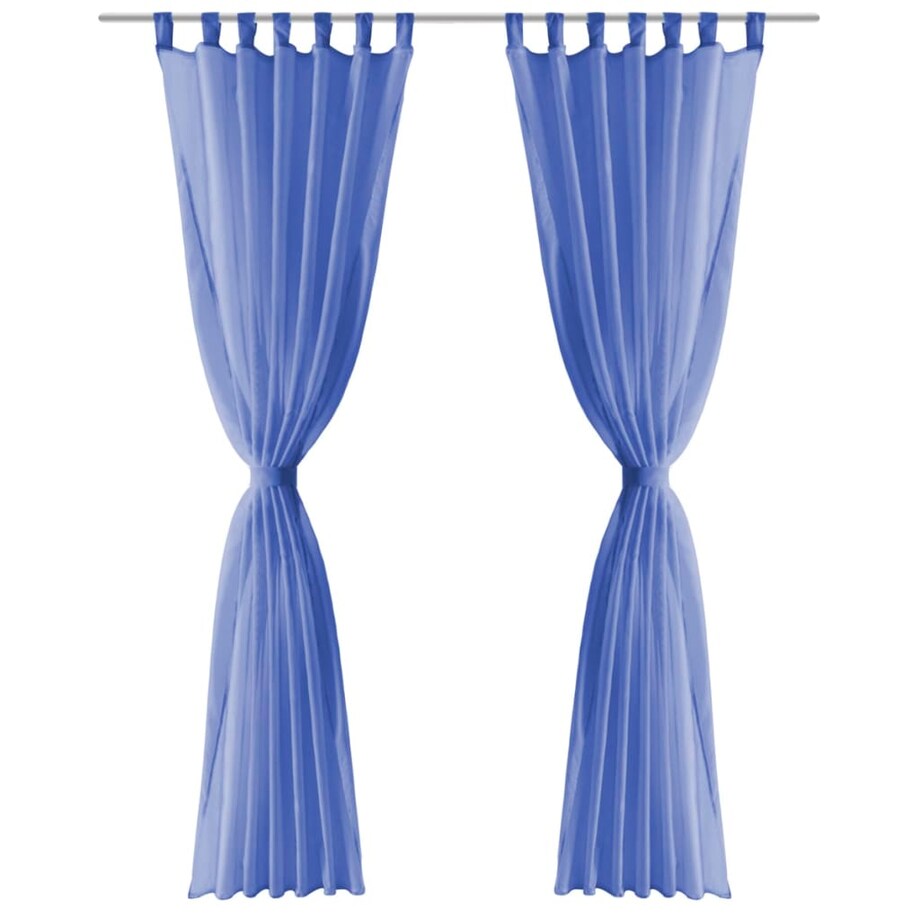 vidaXL Zasłony z woalu, 2 sztuki, 140 x 225 cm, niebieski