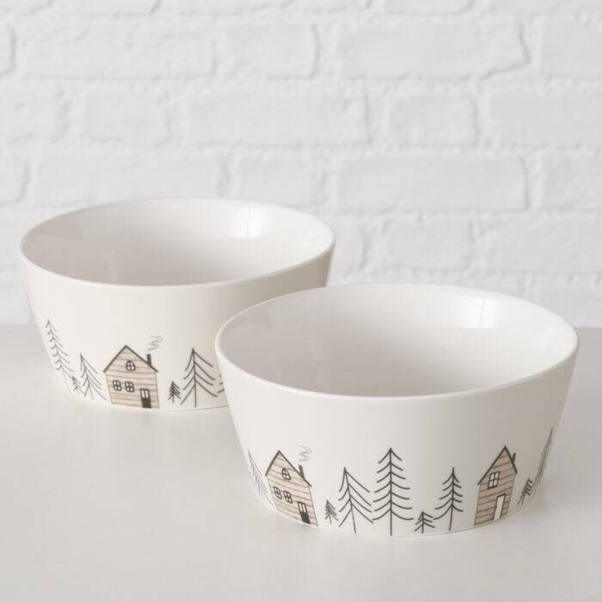 Miseczka z zimowym motywem choinek HOMEWOOD, Ø15 cm
