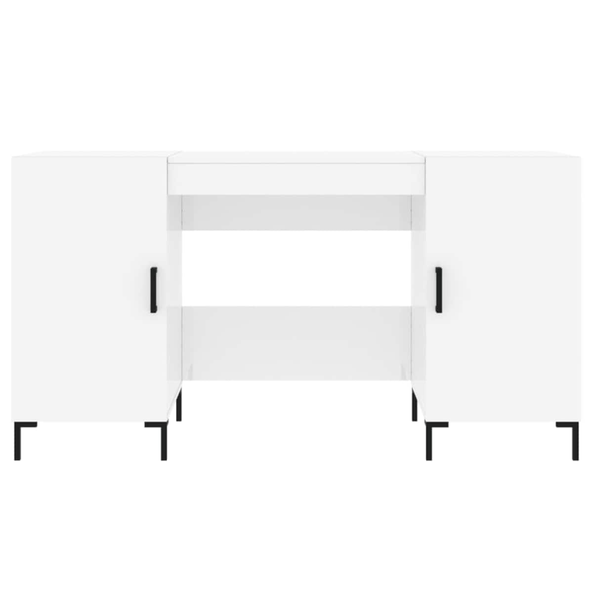 vidaXL Biurko białe z połyskiem, 140x50x75 cm, materiał drewnopochodny