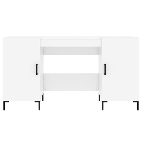 vidaXL Biurko białe z połyskiem, 140x50x75 cm, materiał drewnopochodny