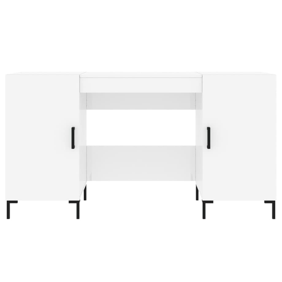 vidaXL Biurko białe z połyskiem, 140x50x75 cm, materiał drewnopochodny