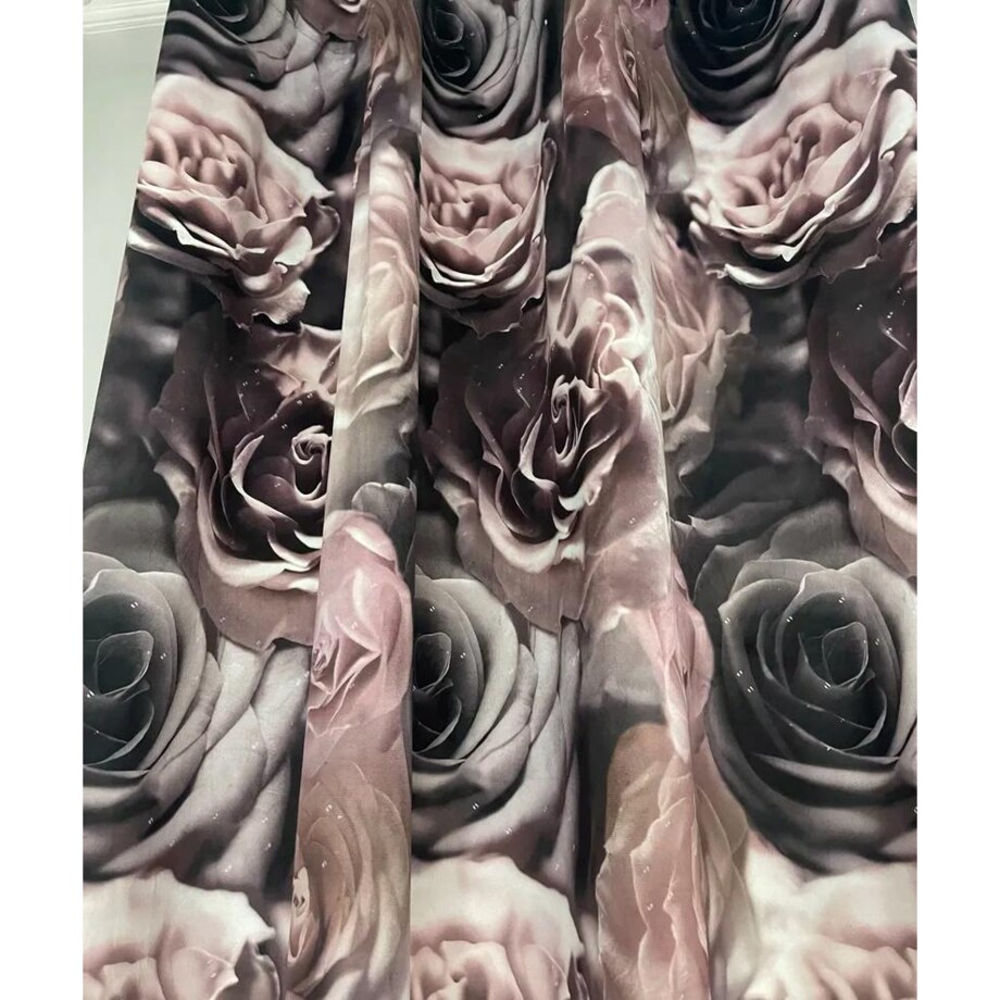 zasłona "rosa elegance" z różami 3d 140x270 cm