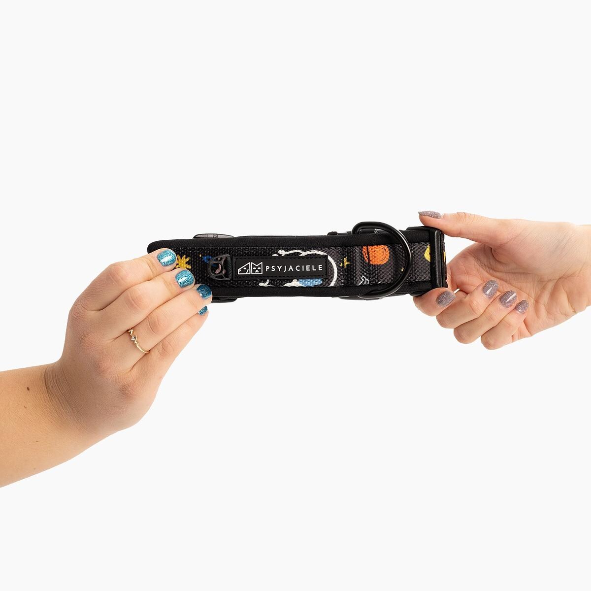 Obroża z klamrą SUPER SOFT "I need space" - Szerokość taśmy: 38mm, Rozmiar: M