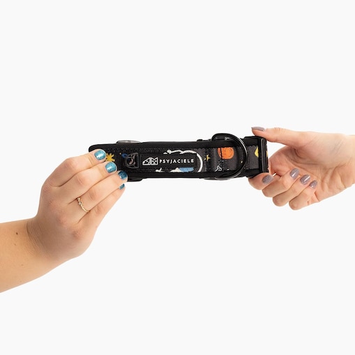 Obroża z klamrą SUPER SOFT "I need space" - Szerokość taśmy: 38mm, Rozmiar: M