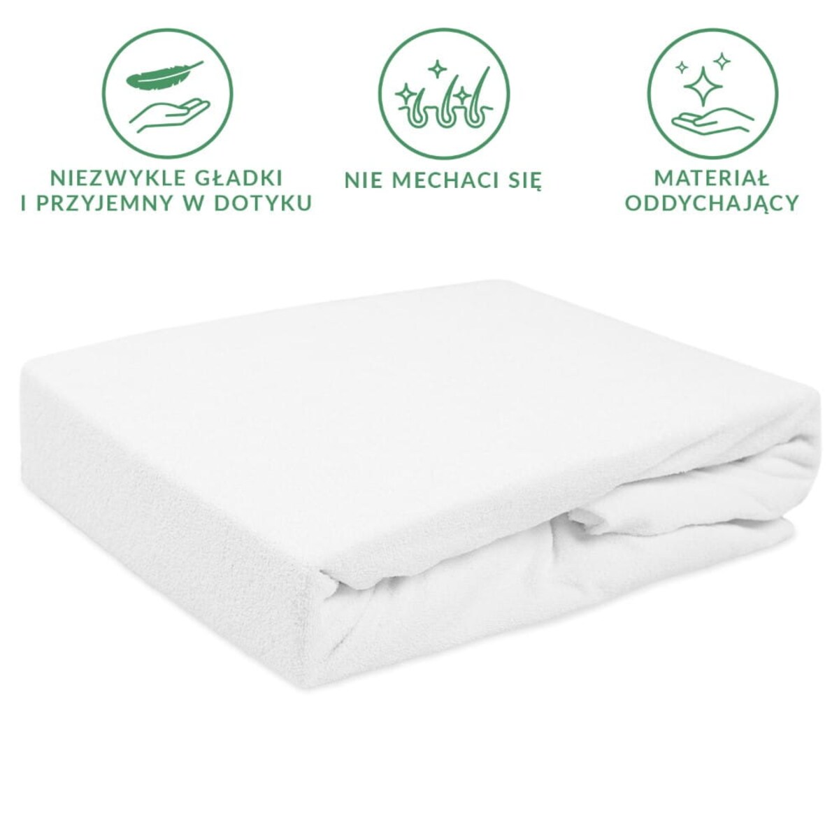 Prześcieradło z bawełny frotte z gumką 200x220 kolor biały