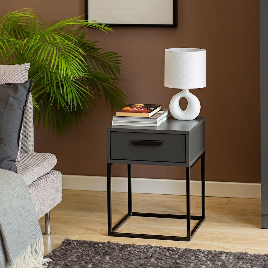 Konsimo RECTUS Zestaw stolików nocnych 2szt.w kolorze antracytowym