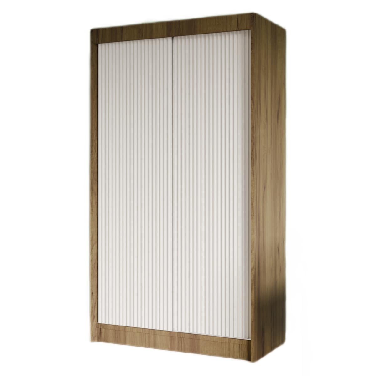 Szafa ryflowana, przesuwna 120-korpus craft zł.+front biały