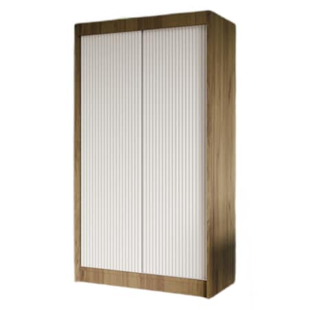 Szafa ryflowana, przesuwna 120-korpus craft zł.+front biały