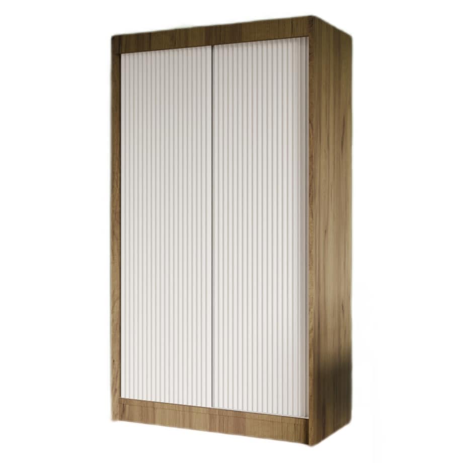 Szafa ryflowana, przesuwna 120-korpus craft zł.+front biały