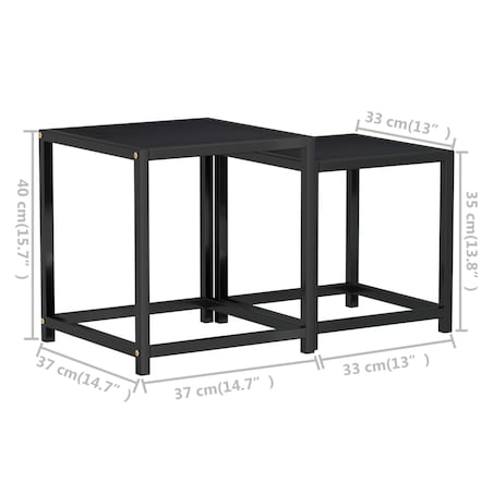 vidaXL Stoliki herbaciane, 2 szt., MDF, czarne