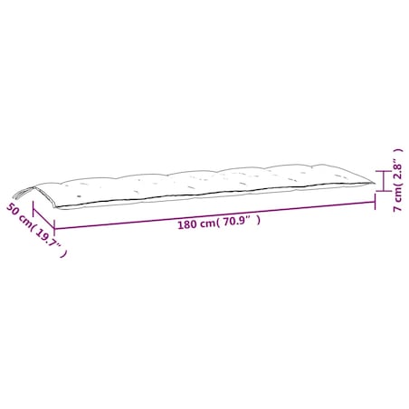 vidaXL Poduszki na ławkę ogrodową, 2 szt., granatowe, 180x50x7 cm