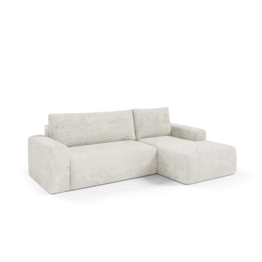 Narożnik SONTII z funkcją spania gruby sztruks Kolor: TILIA 1