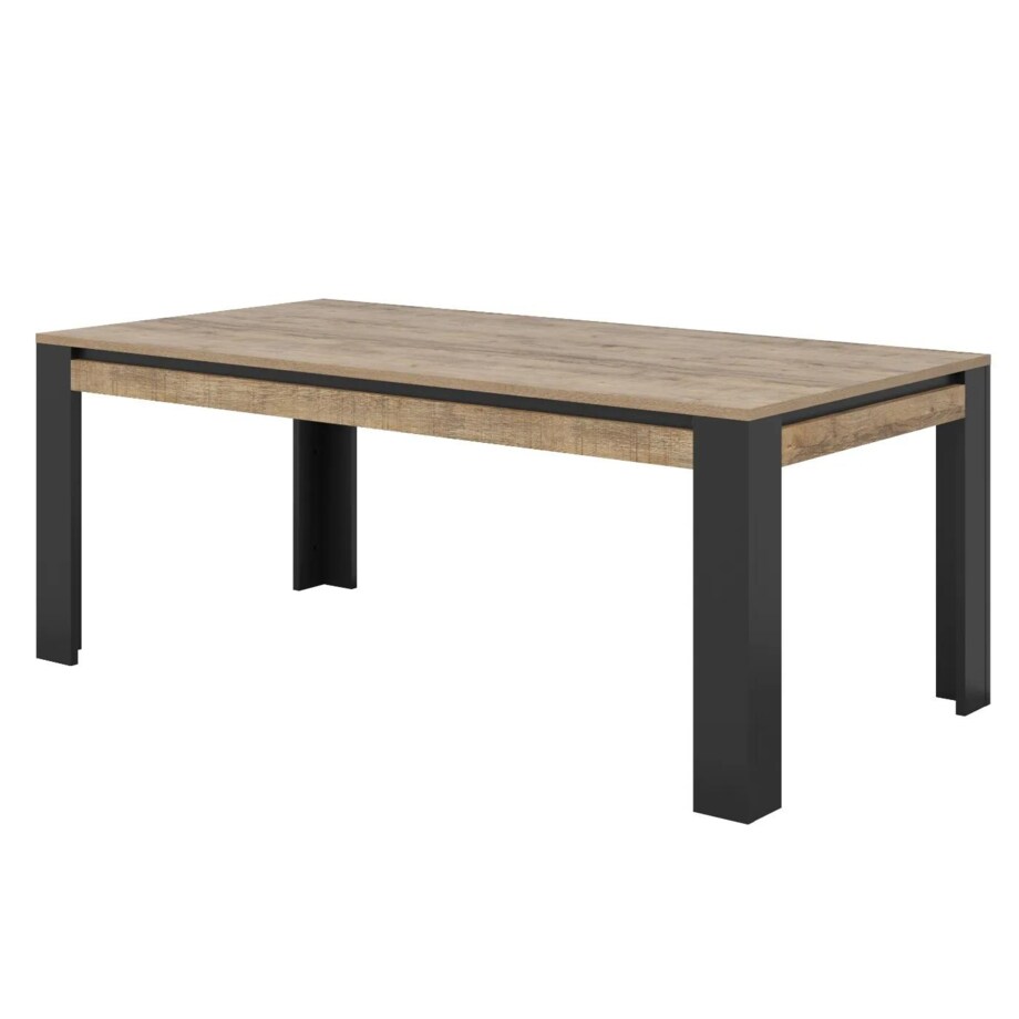 Stół prostokątny DADES 195x100 dąb samdal/czarny mat