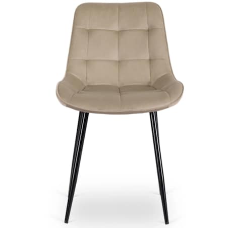 Krzesło Tapicerowane Welurowe Do Salonu Jadalni Kuchenne Beżowe CHRIS