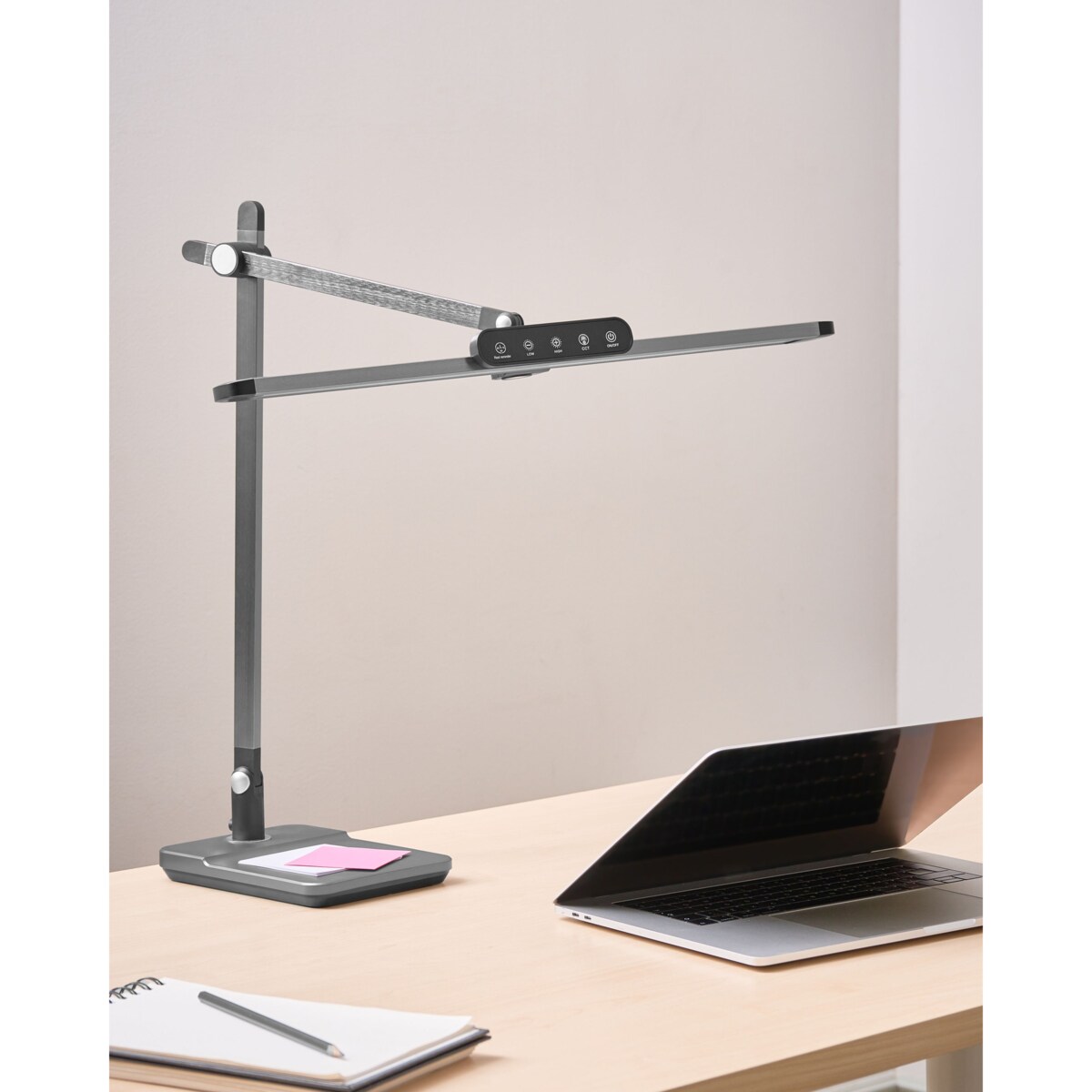 Lampa biurkowa LED SERPENS Ze ściemniaczem Szary