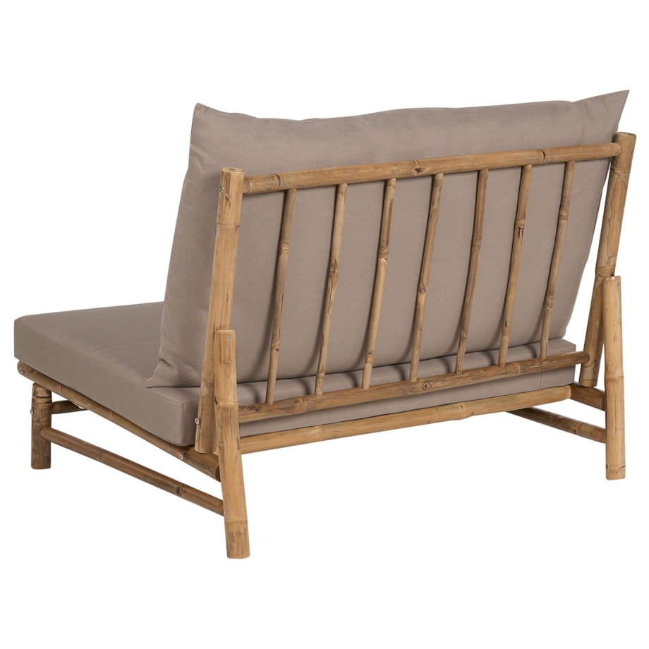Fotel bambusowy jasne drewno z beżowoszarym TODI