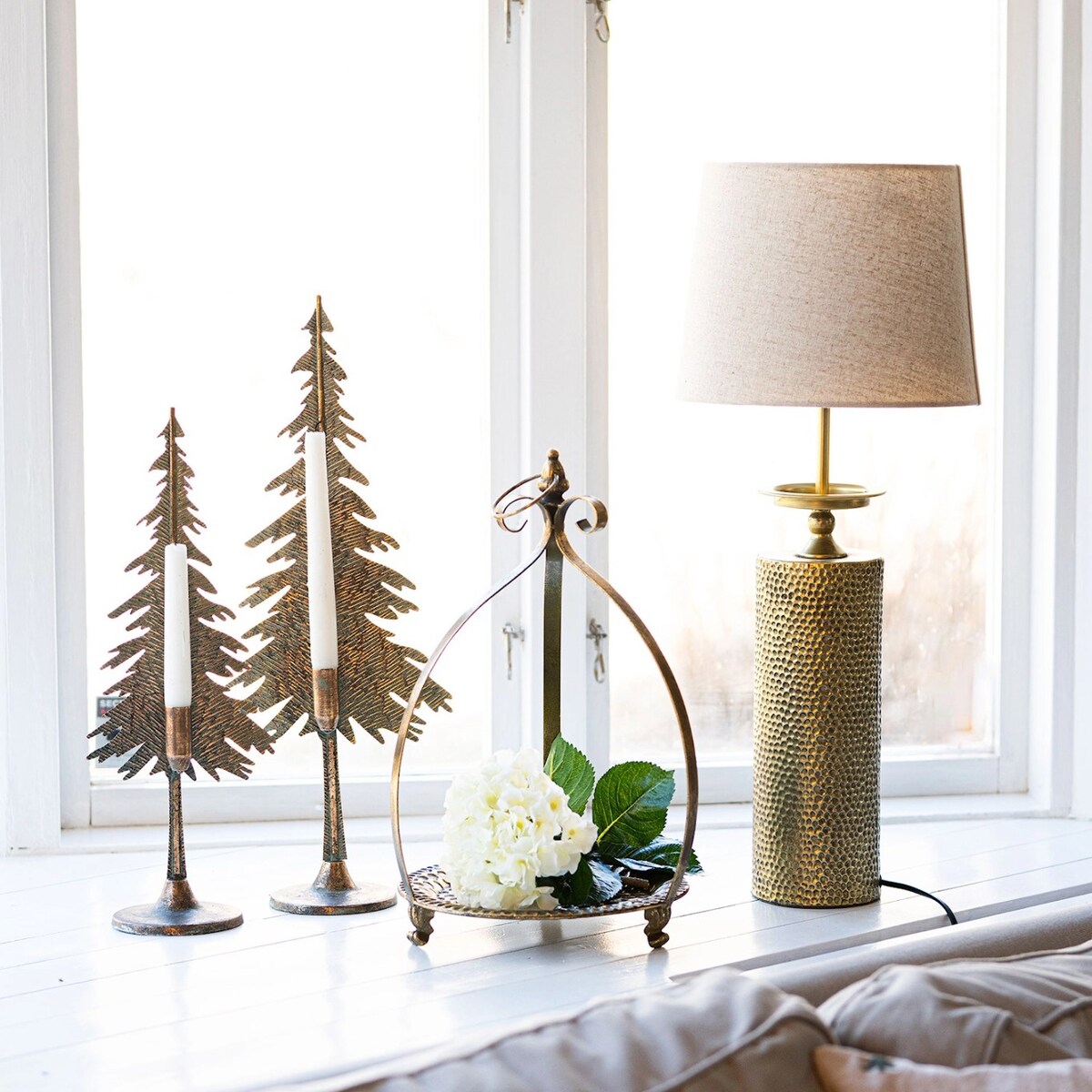 LAMPA ZŁOTA STOŁOWA BIURKOWA NOCNA LOFT 52cm E27 DO SALONU SYPIALNI DOMU