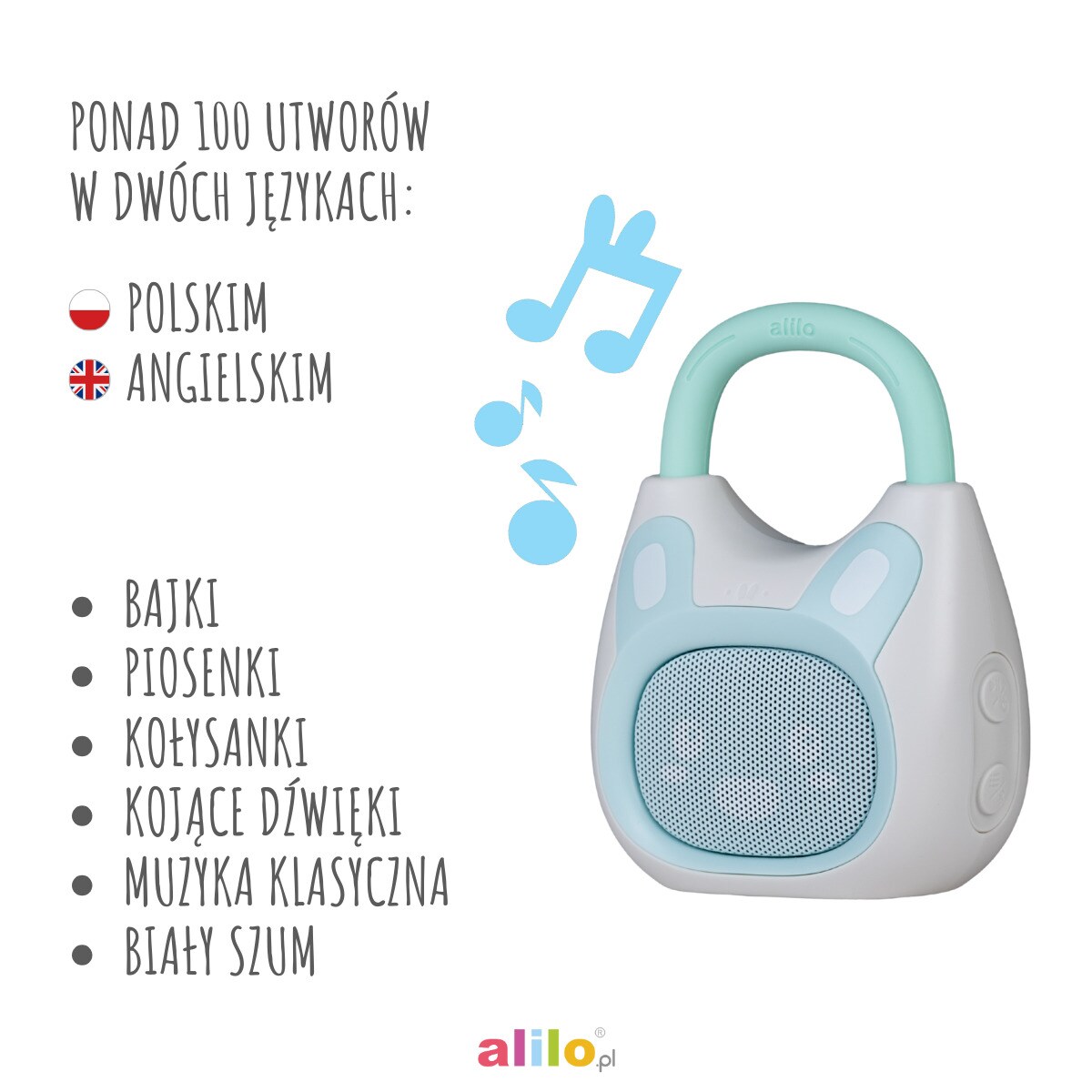 Pocket Bunny K1 - Odtwarzacz MP3 z Bluetooth - fioletowy Alilo