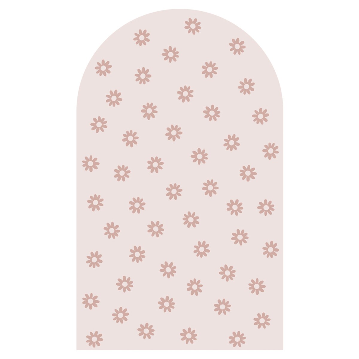 Naklejka na ścianę łuk różowy vintage - stokrotki XL