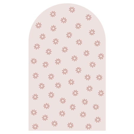 Naklejka na ścianę łuk różowy vintage - stokrotki XL