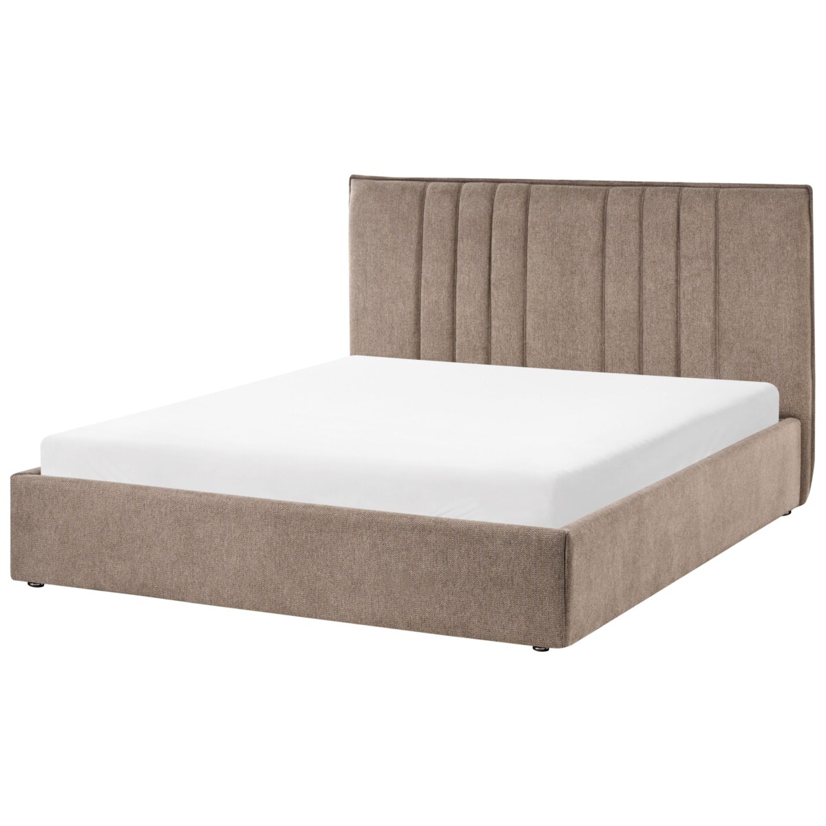 Łóżko z pojemnikiem TARASCON 140 x 200 cm Beżowoszary