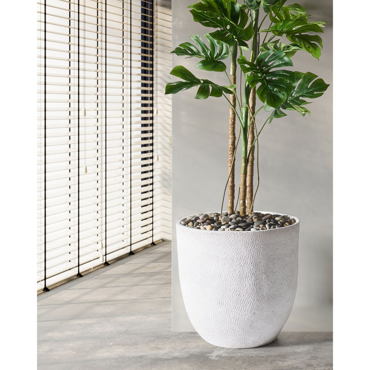 Doniczka 55 x 55 x 53 cm kremowa KANNIA