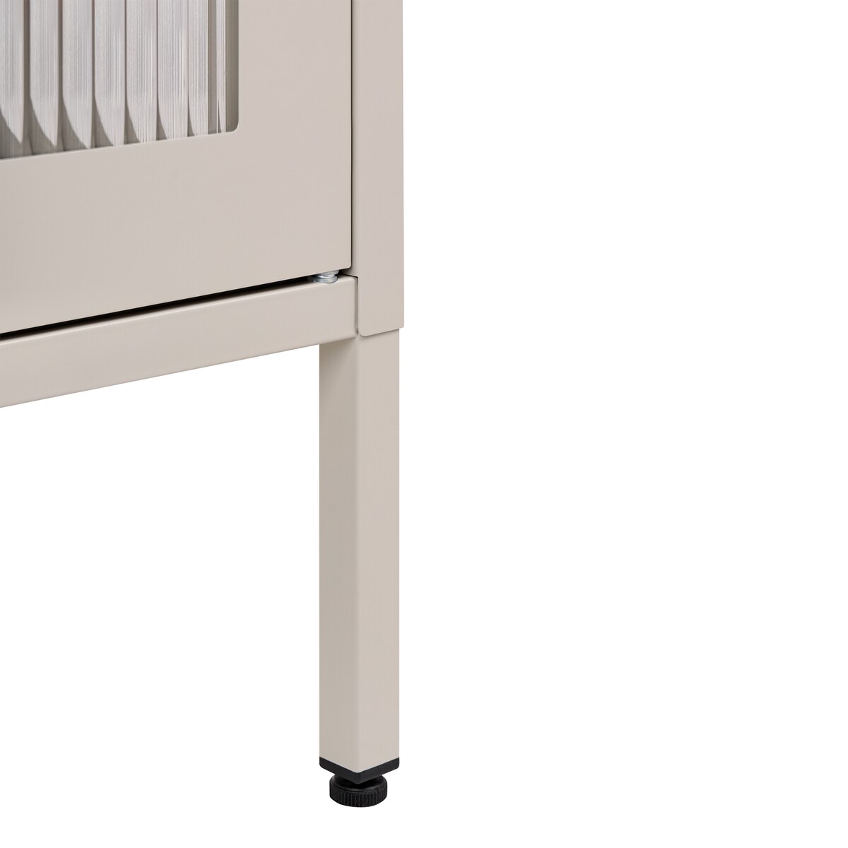 Witryna ze szklaną gablotą HARLYN 90 cm Metal Beżowy
