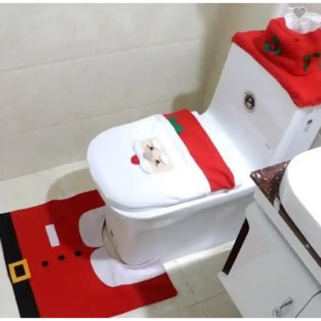 Zestaw Świąteczny Do Łazienki Pokrowiec Wc Mikołaj