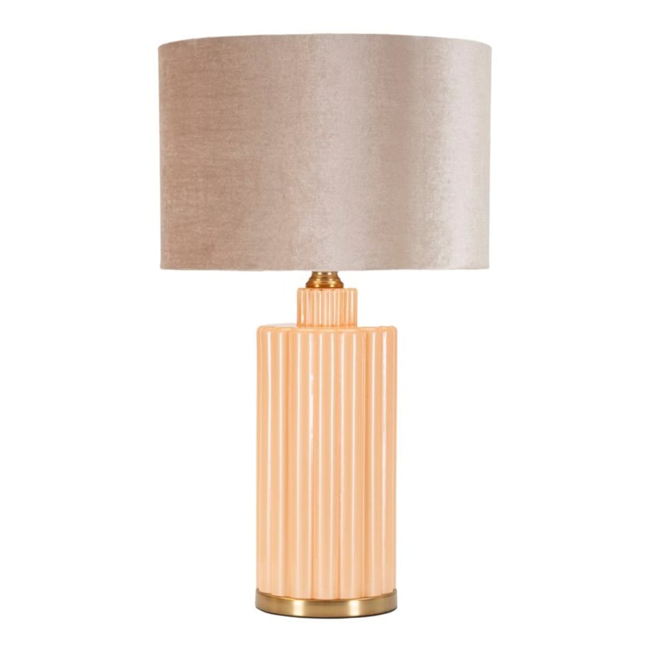 Lampa stołowa Perly - D, kolor perłowy i złoty, szkło i żelazo, 40,5 x 40,5 x 69,5 cm, 1 x E27, styl glamour, do salonu i sypialni, Mauro Ferretti