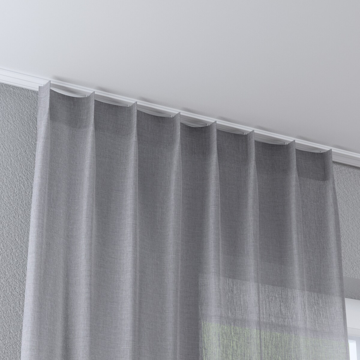 Zasłona na haczykach flex pojedynczych 130x245 szary