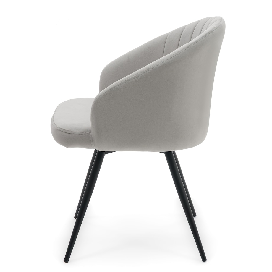 Krzesło tapicerowane obrotowe welurowe do salonu MODENA jasnoszare