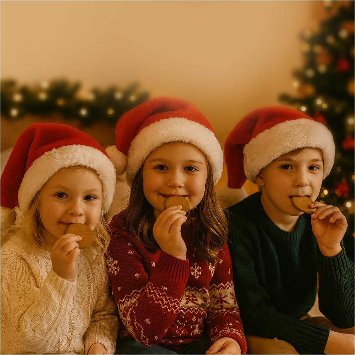 Czapka Świętego Mikołaja Na Mikołajki Świąteczna Pluszowa Z Pomponem 40x30