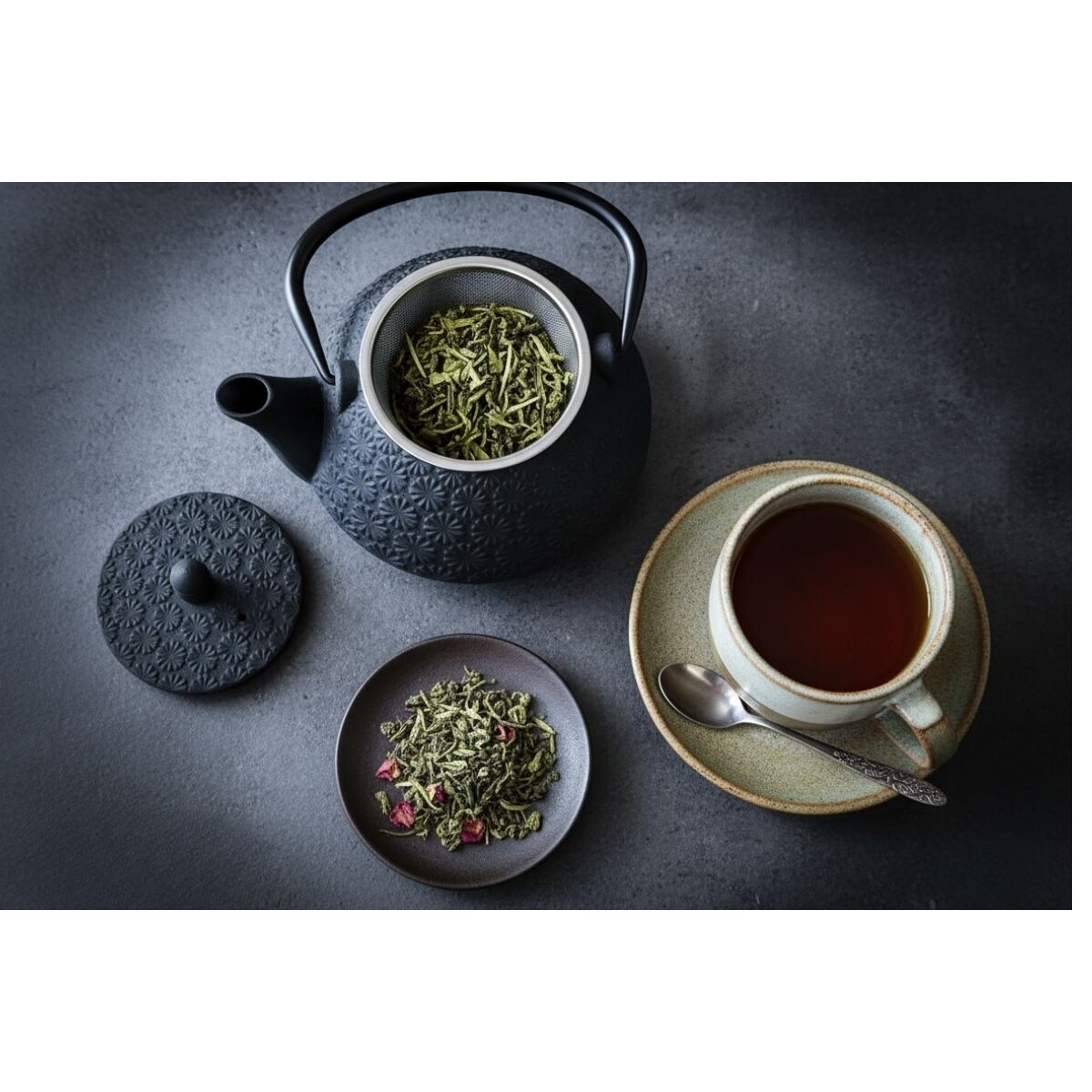 Czajnik żeliwny z zaparzaczem TAKI, 1000 ml