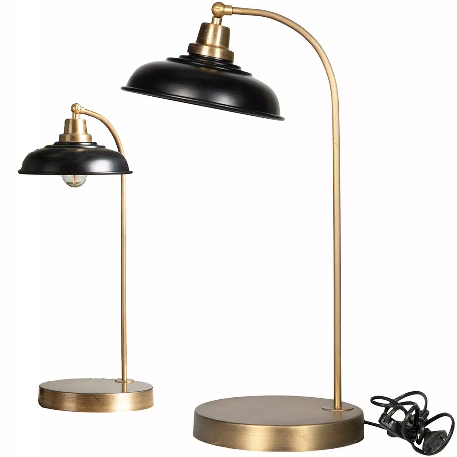 LAMPA STOŁOWA DUŻA 52cm złota czarna stojąca nocna do salonu E27 wysoka