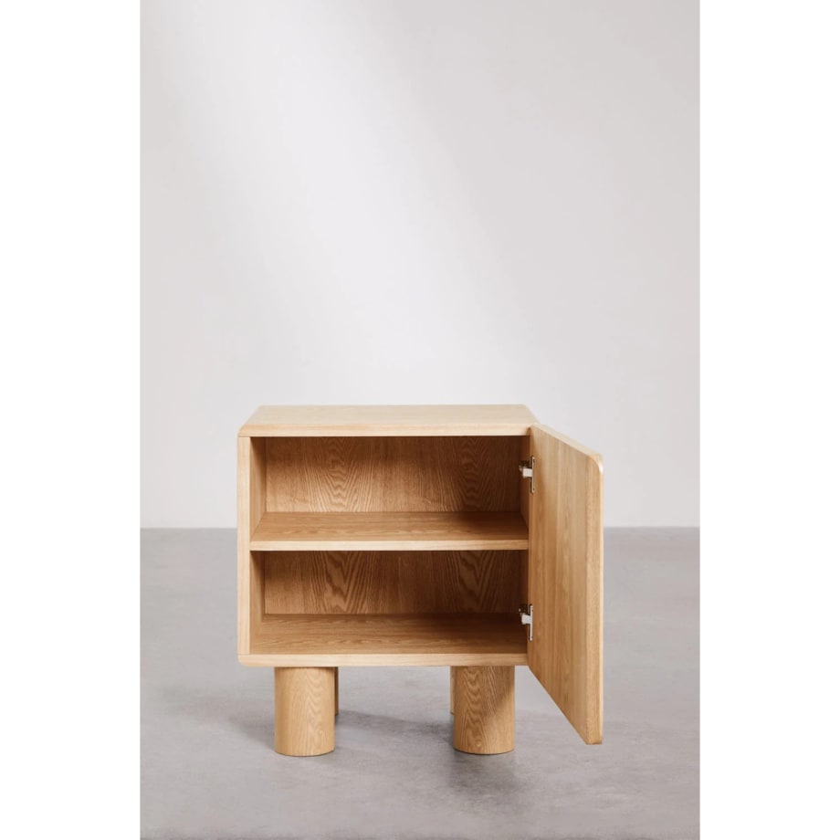 Szafka nocna 50x40 cm z MDF i forniru Gumeri, naturalna