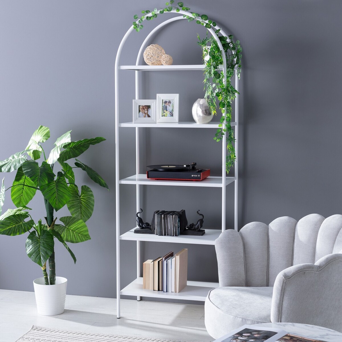 Regał Clarence 200cm white, 73 x 43 x 200 cm