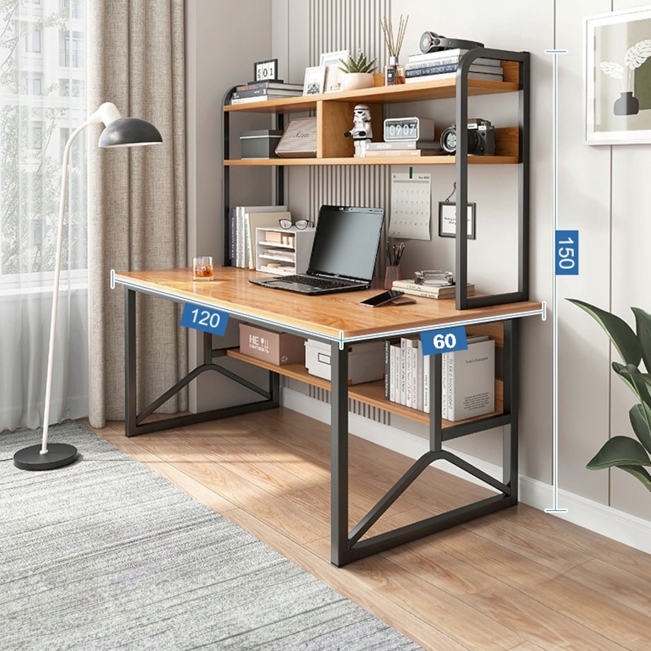 Biurko komputerowe ciemny buk pod laptop loft gamingowe nowoczesne 120 cm