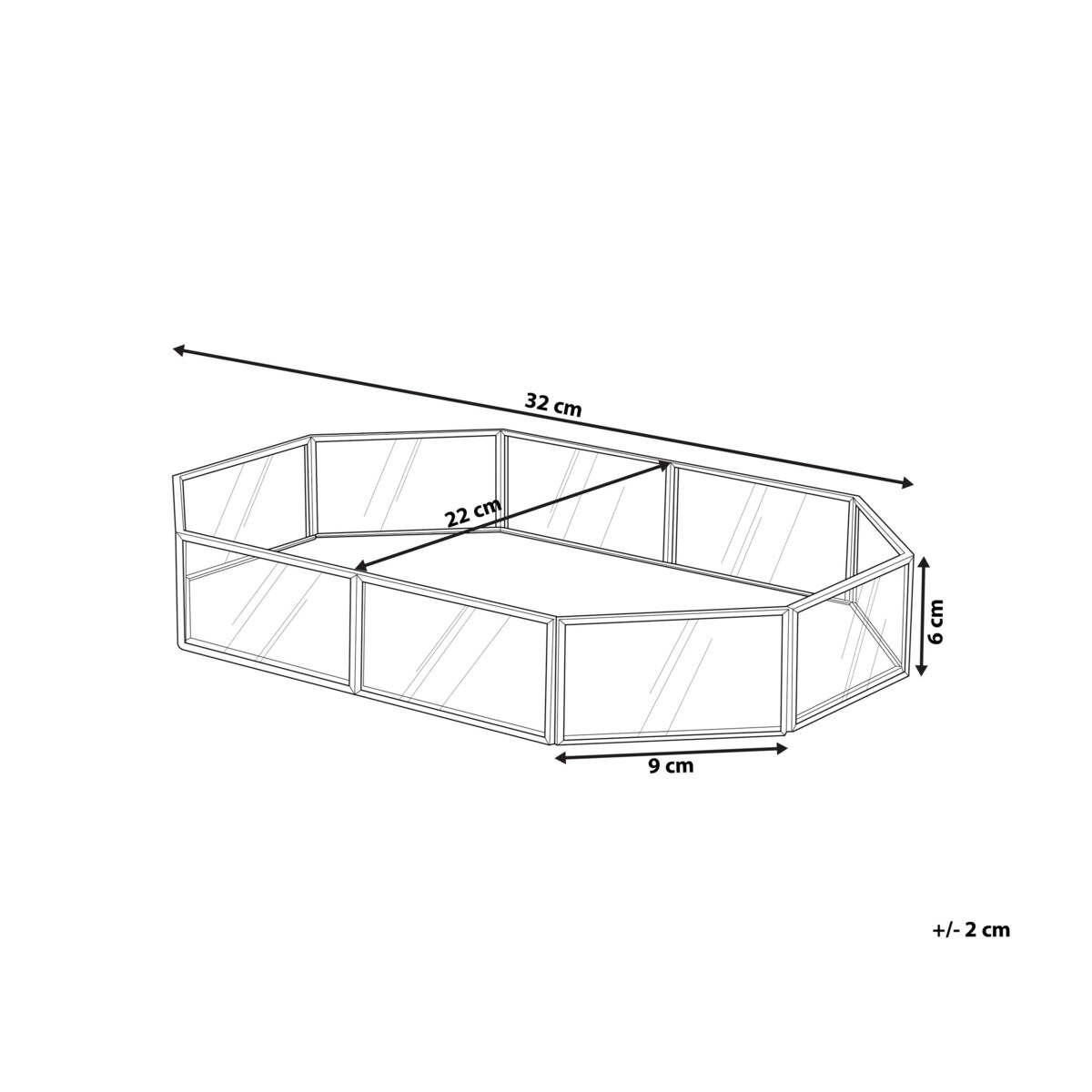 Taca dekoracyjna CHABRIS Lustrzany Szkło Złoty