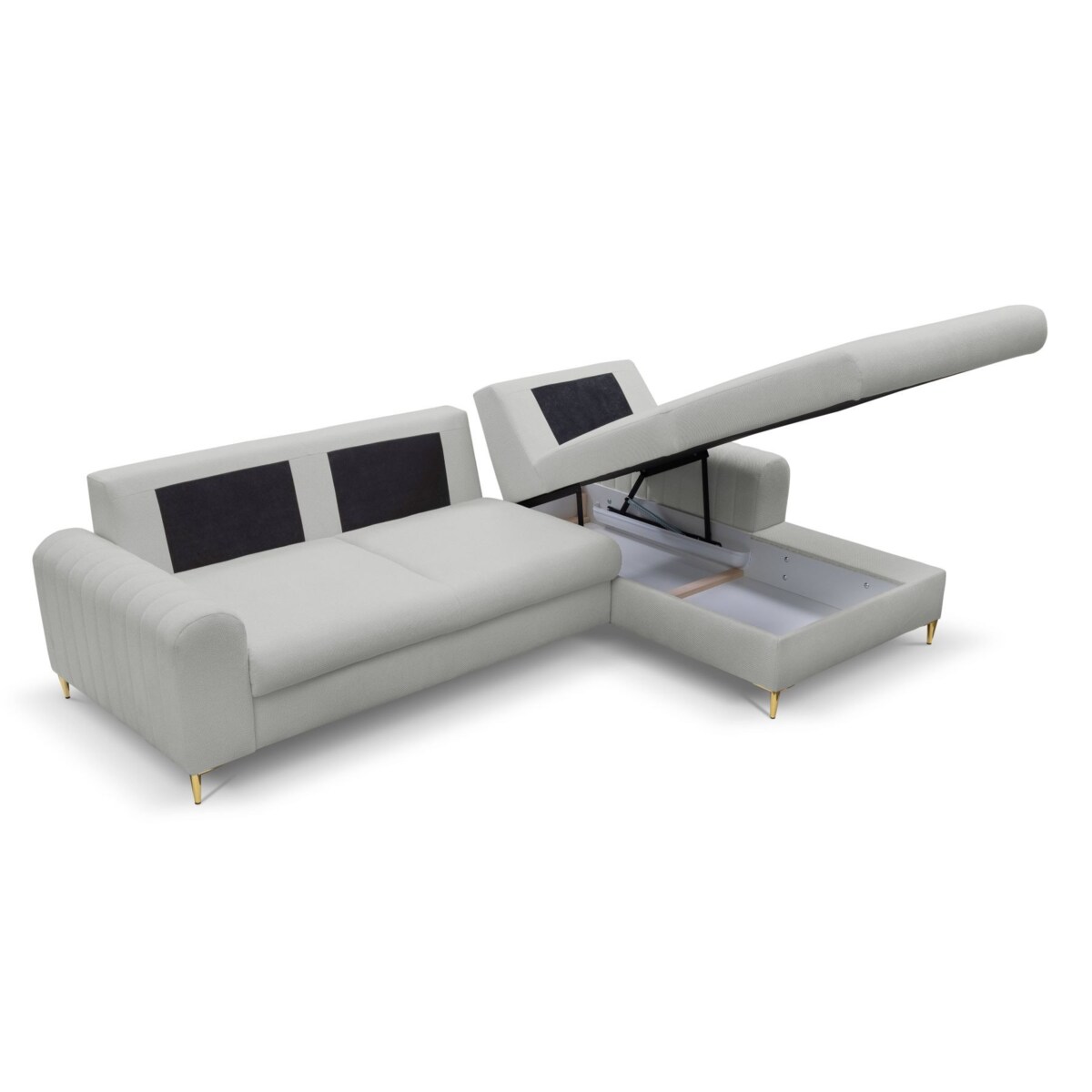 Elegancki narożnik MANGO z funkcją spania prawy - kolor popiel