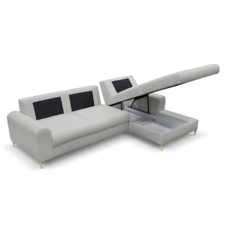 Elegancki narożnik MANGO z funkcją spania prawy - kolor popiel