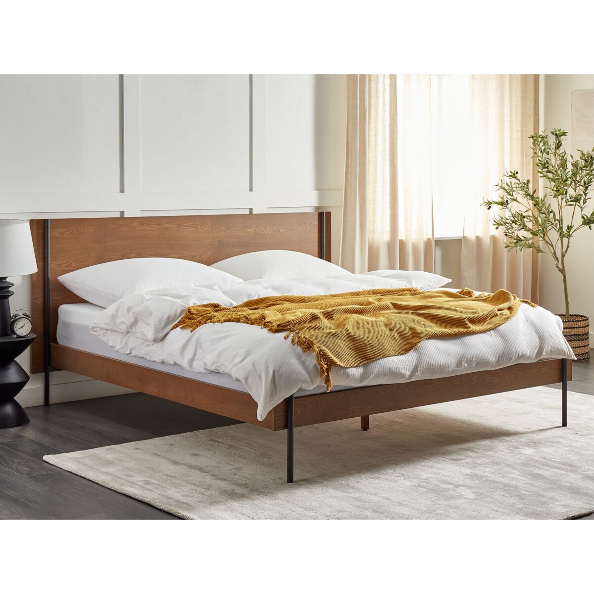 Łóżko 180 x 200 cm ciemne drewno LIBERMONT