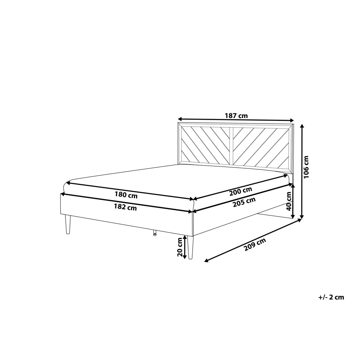 Łóżko LED 180 x 200 cm ciemne drewno MIALET