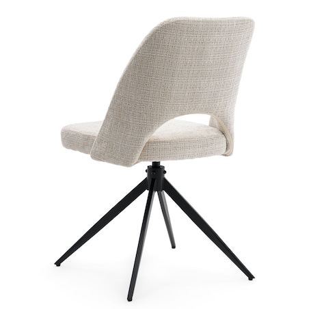 Krzesło tapicerowane obrotowe MILO II jasny beż do salonu jadalni kuchni
