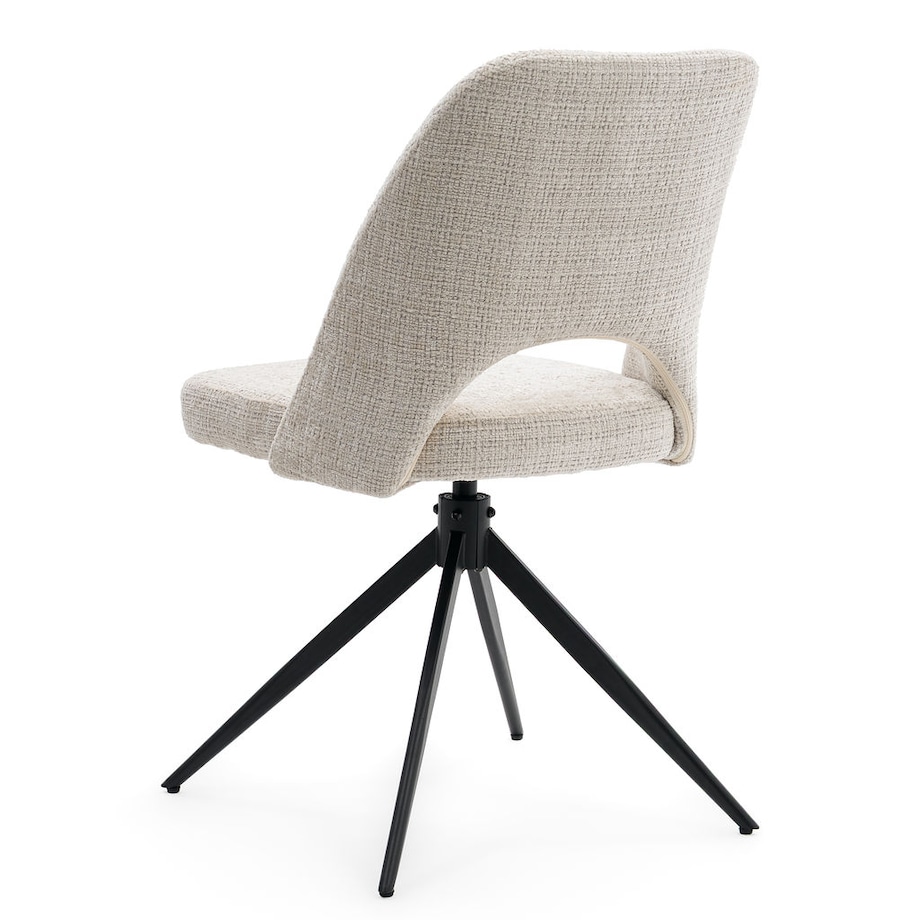 Krzesło tapicerowane obrotowe MILO II jasny beż do salonu jadalni kuchni