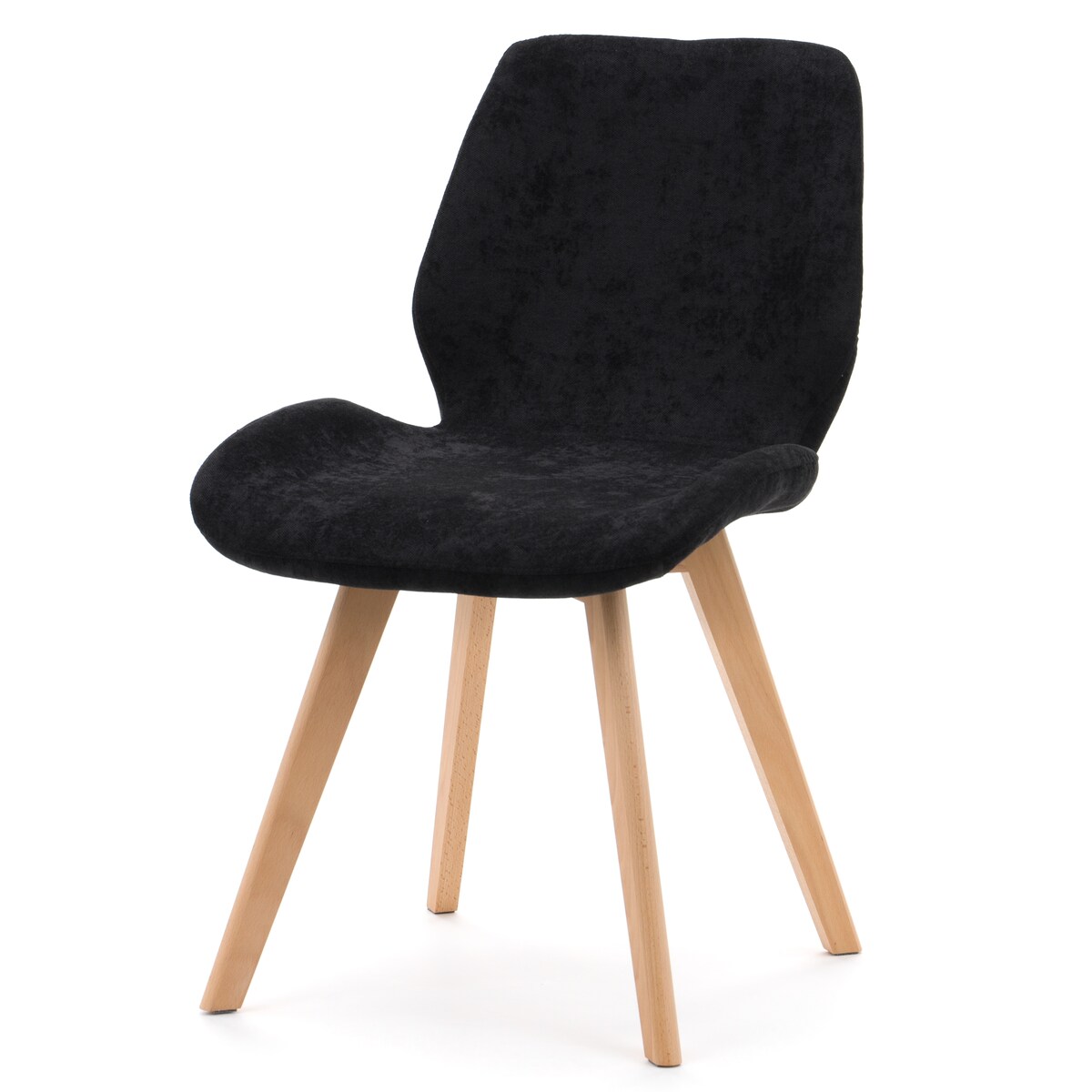 Krzesło tapicerowane skandynawskie welur DIAZ czarne