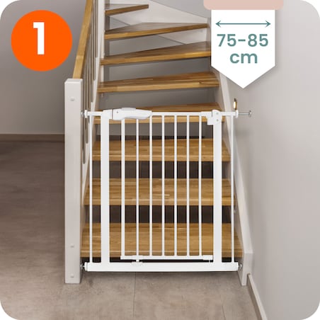Barierka zabezpieczająca ochronna Nukido na schody i drzwi 75-105cm biała 718000