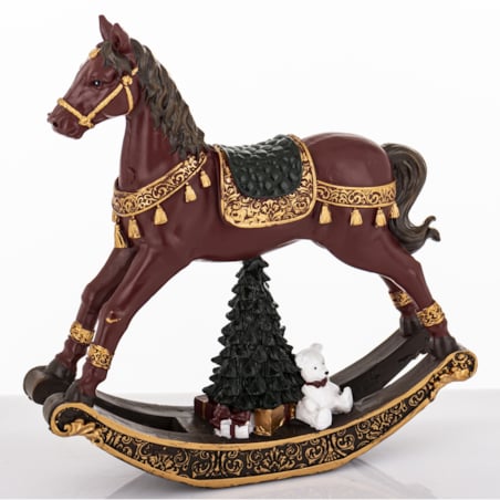 Figurka - koń na biegunach 18x17,5x4 cm CABALLO brązowy